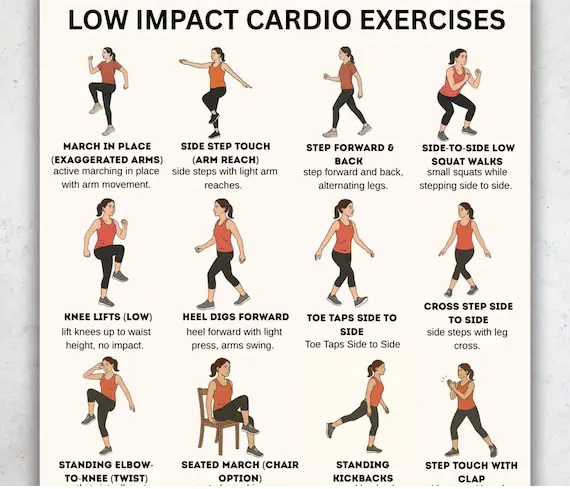 Low-impact cardio exercise at home